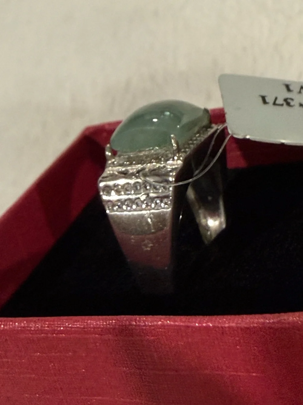 Burmese Jadeite Ring - 925 silver ADJUSTABLE